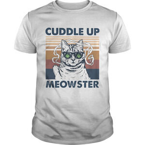 Weed Cuddle Up Meowster Retro Shirt